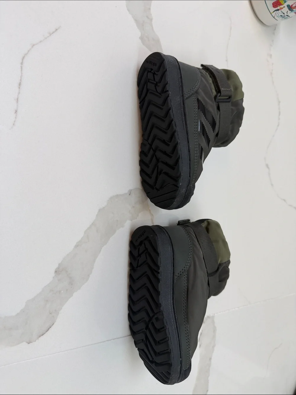 adidas Olive Green and Black Kids Snow Boots